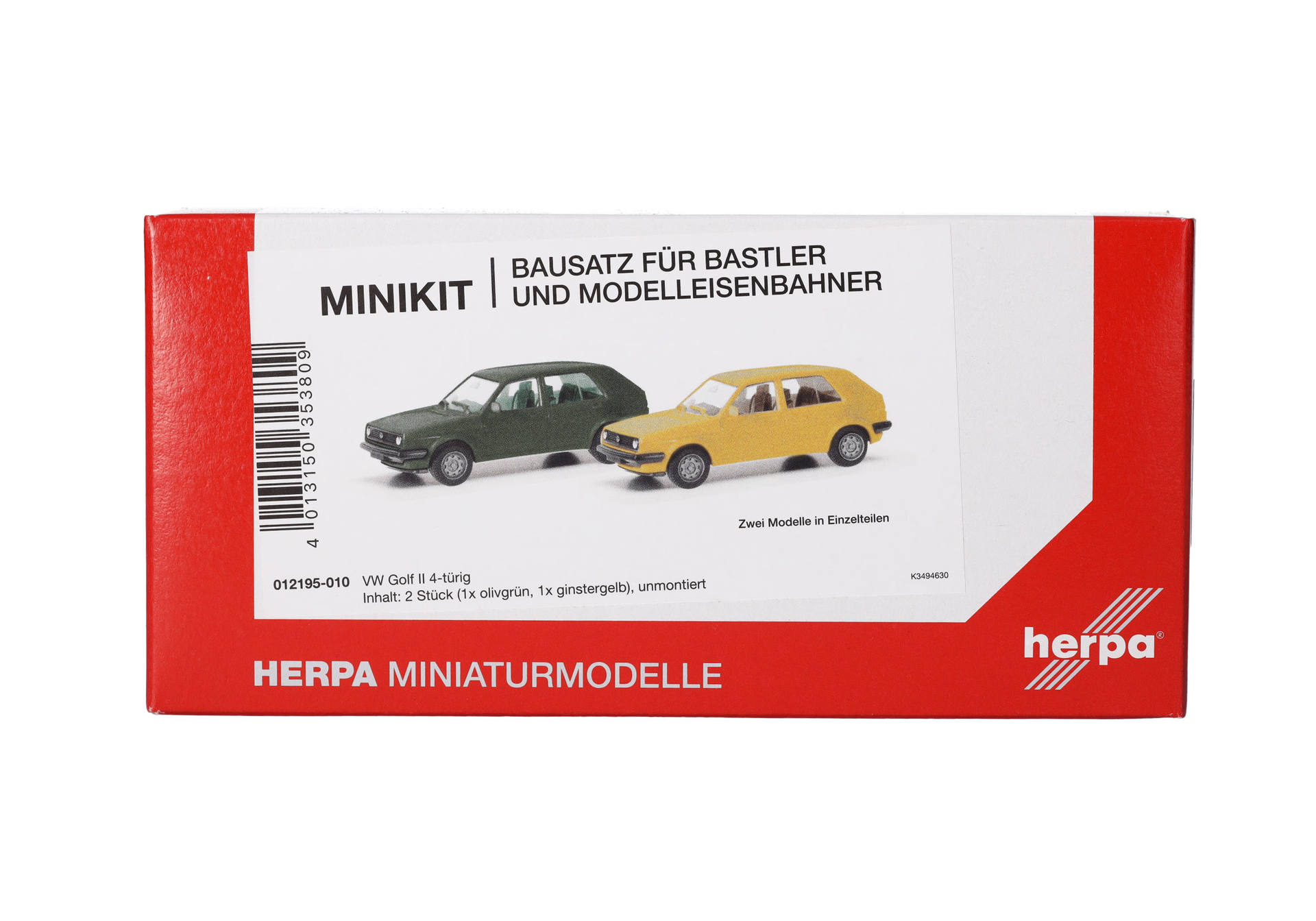 Herpa MiniKit: Volkswagen (VW) Golf II 4-türig, olivgrün/ginstergelb
