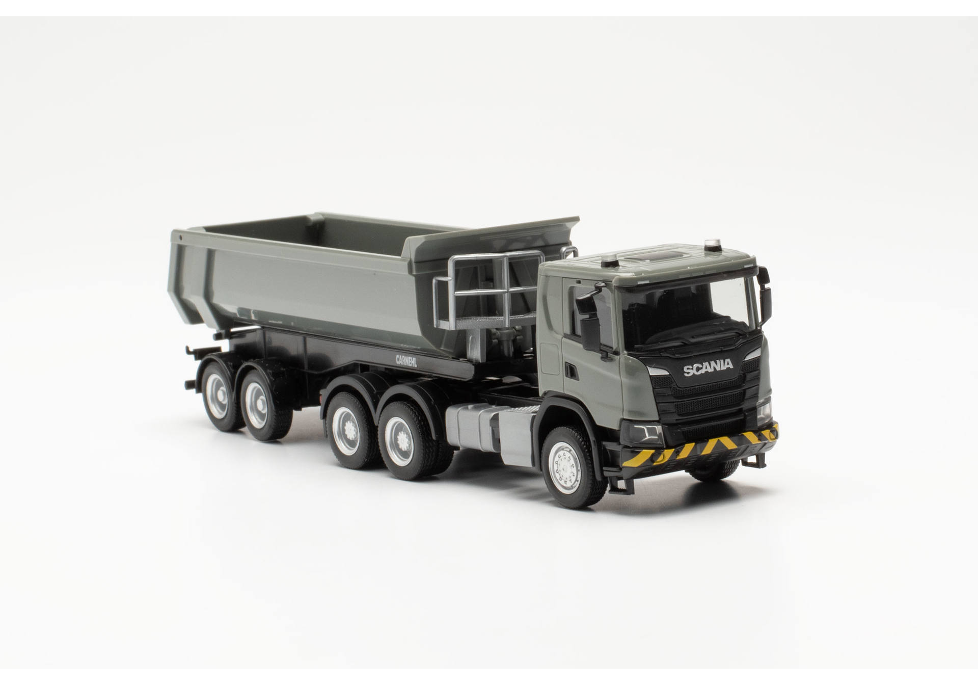 Scania CG 17 6x6 dump semitrailer 3/2, grey