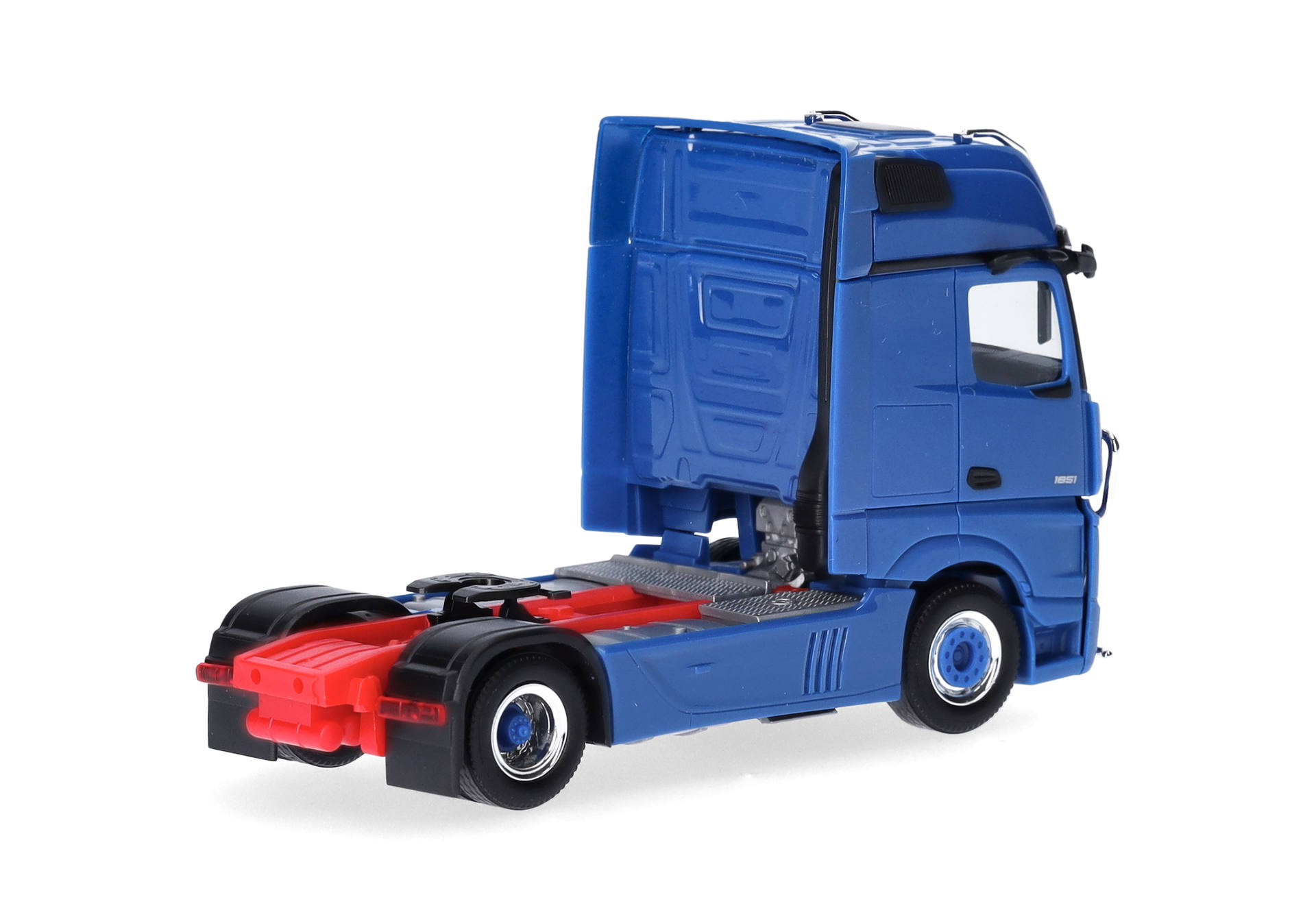 Mercedes-Benz Actros Gigaspace rigid tractor 2-axles with light bar and ram protection, gentian blue