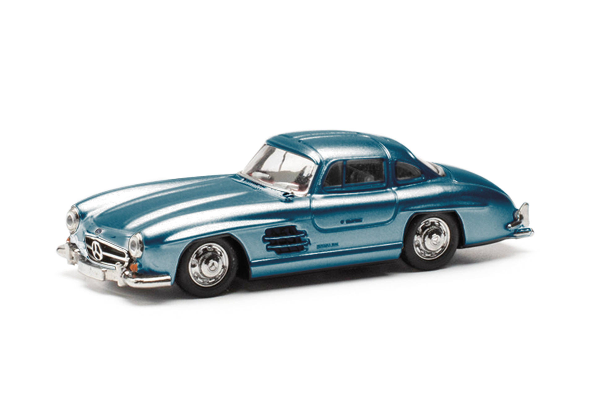 Mercedes-Benz 300 SL gull-winged doors, light blue metallic