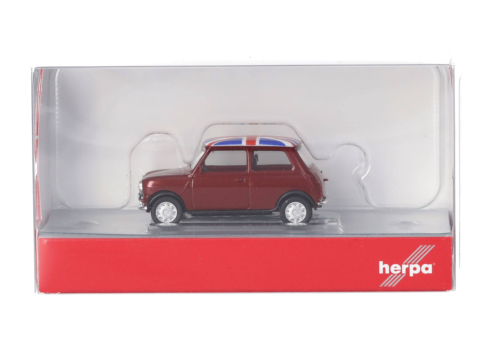 Mini Mayfair, right steering wheel with additional headlights, night fire red metallic
