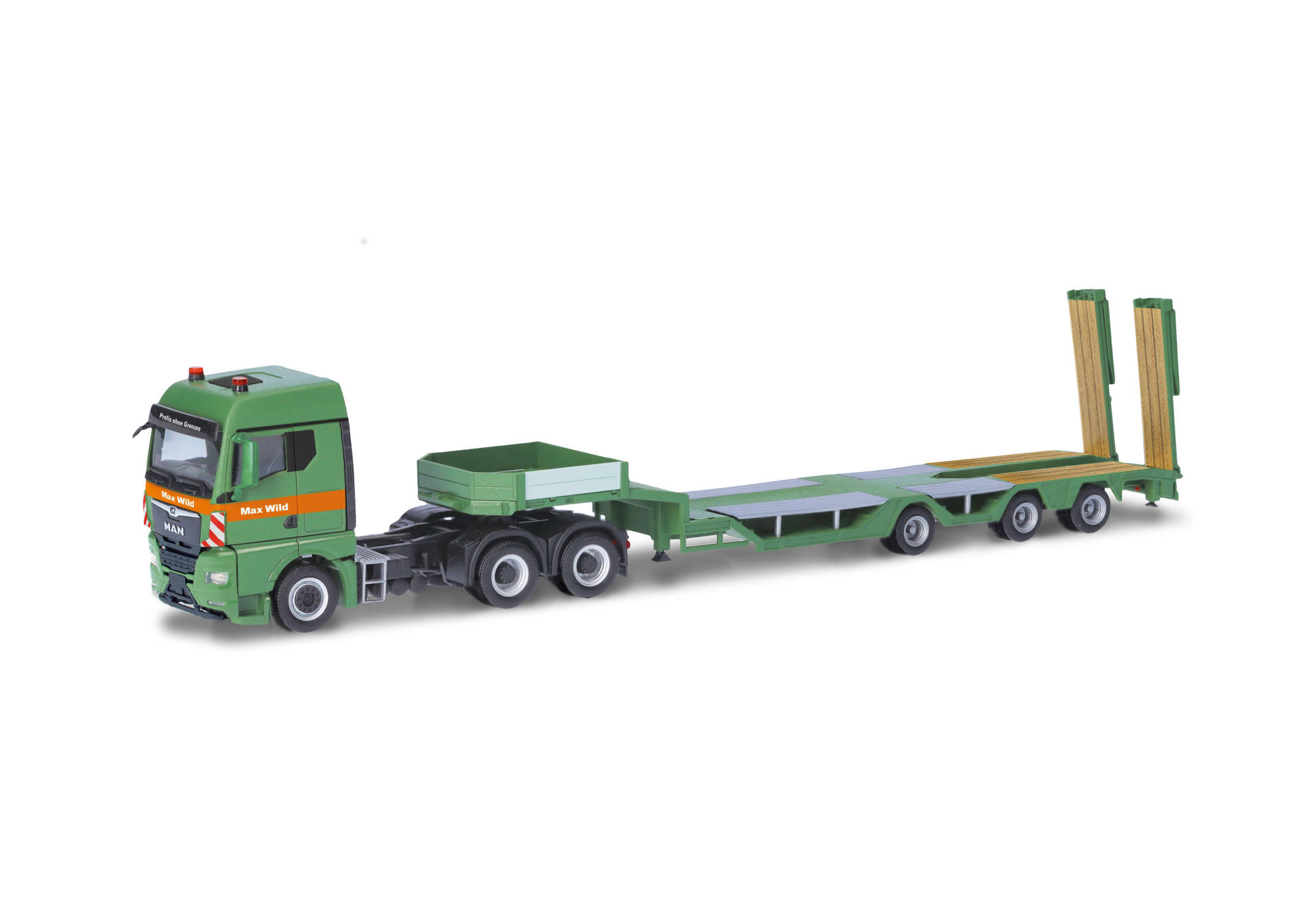 MAN TGX GM allrounder low boy semitrailer truck "Max Wild"