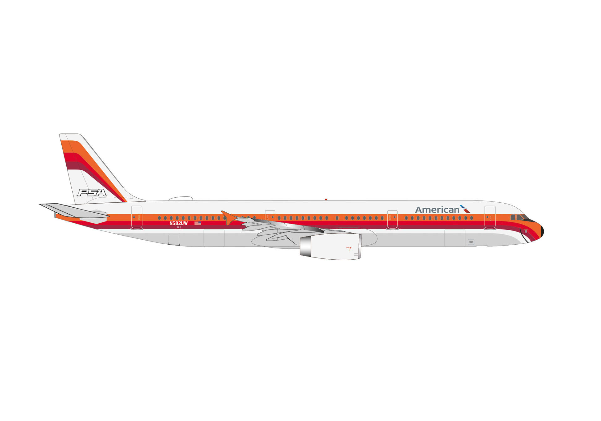 American Airlines Airbus A321 - PSA Heritage livery - N582UW