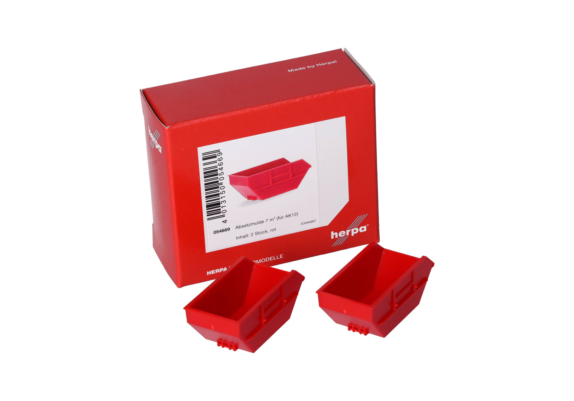 Skip tray 7m³ for AK12, red (2 pieces)