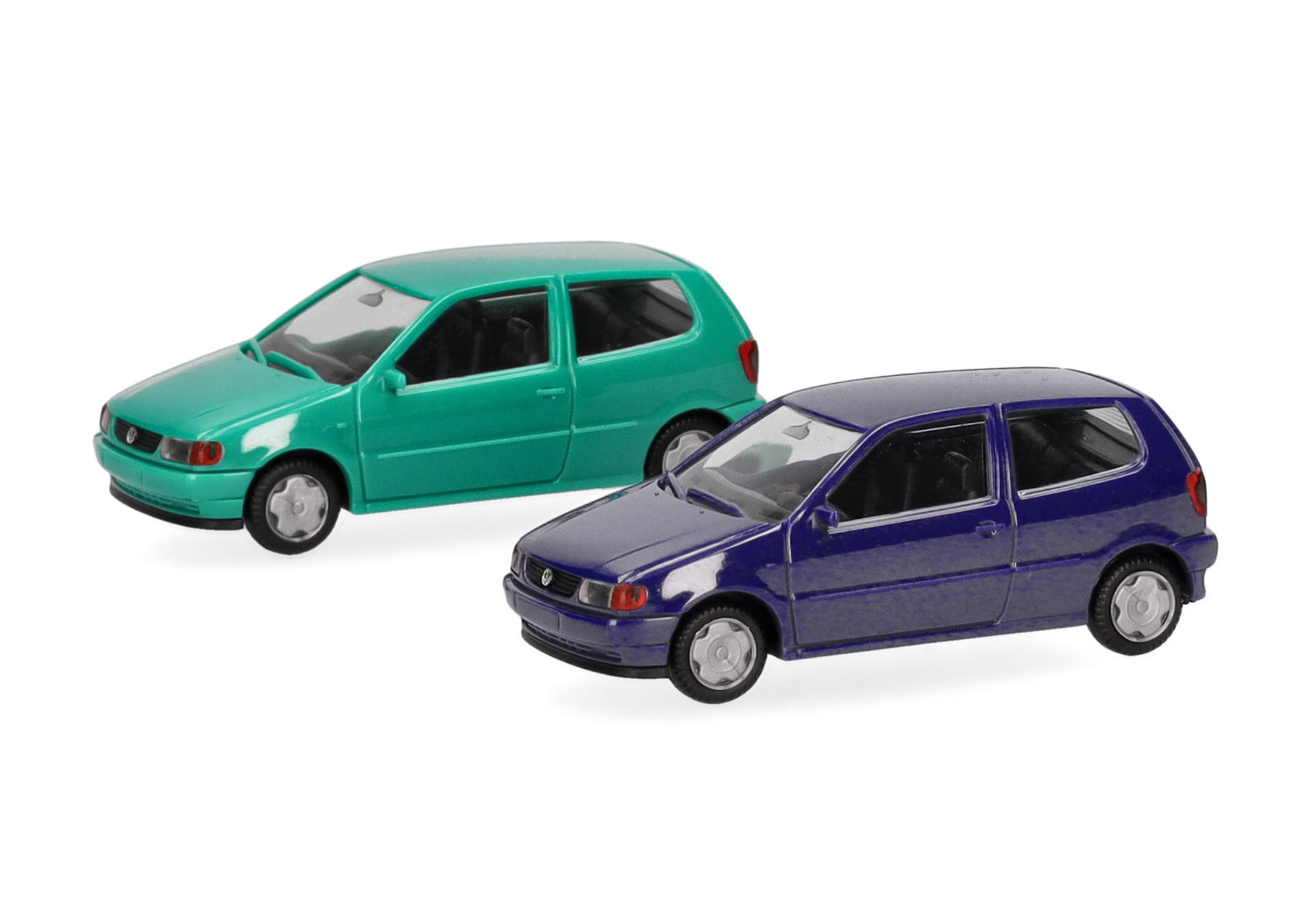 Herpa MiniKit: Volkswagen (VW) Polo 2-Türig, 2er-Set, Pistazie/Chagallblau