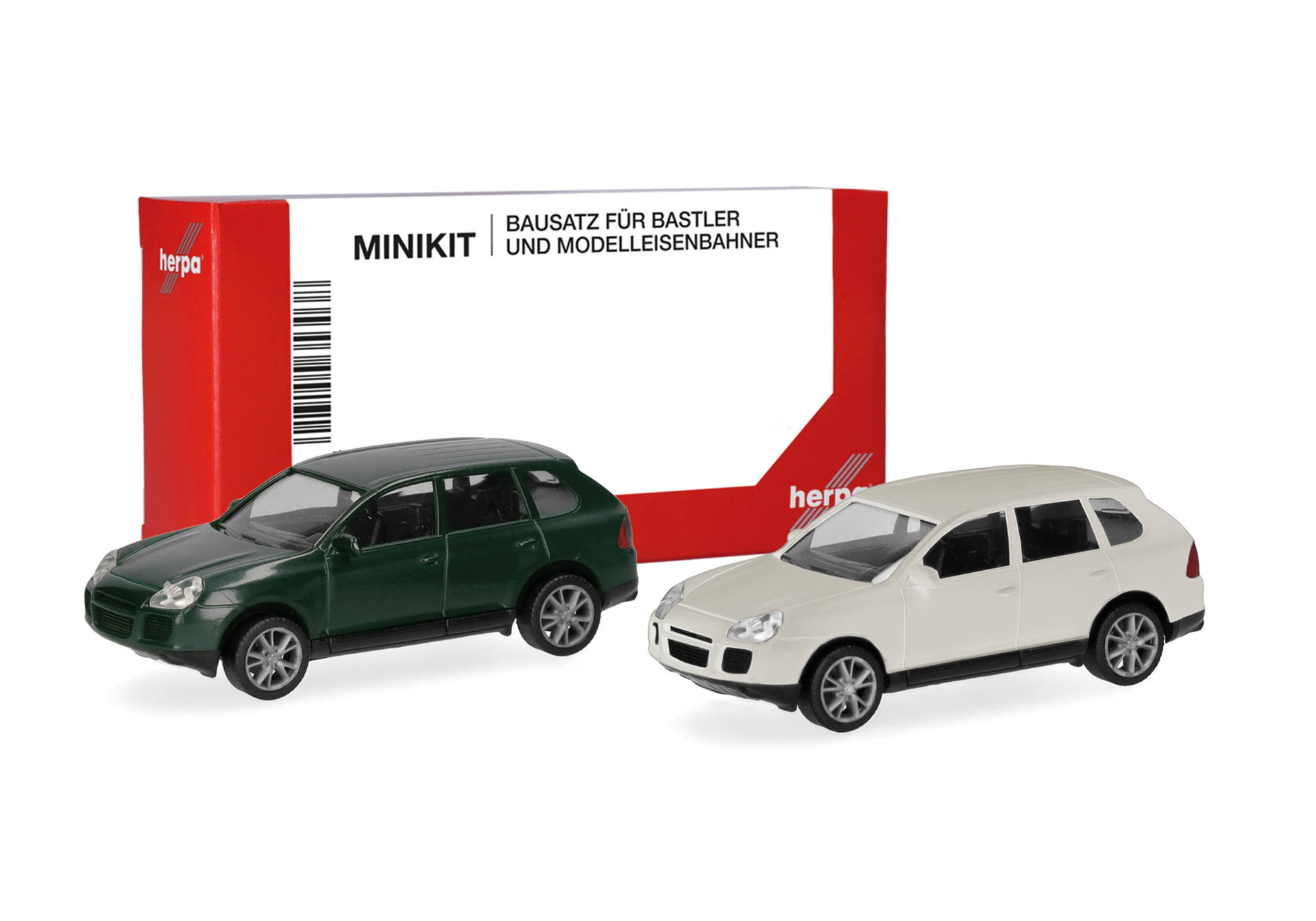 Herpa MiniKit: Porsche Cayenne Turbo, british racing green/sand white