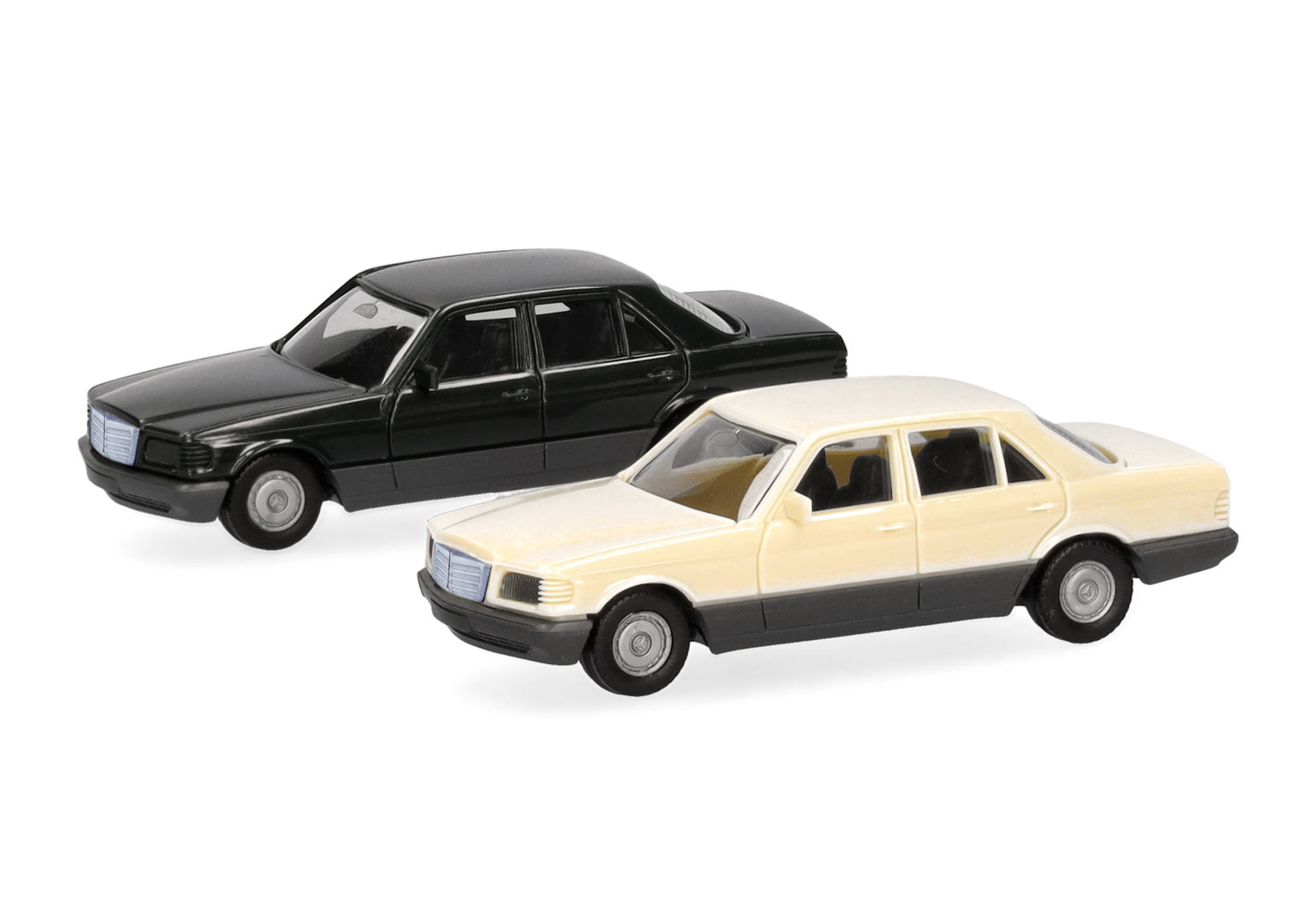 Herpa MiniKit: Set of two, Mercedes-Benz S-class (W126), deep green/ivory