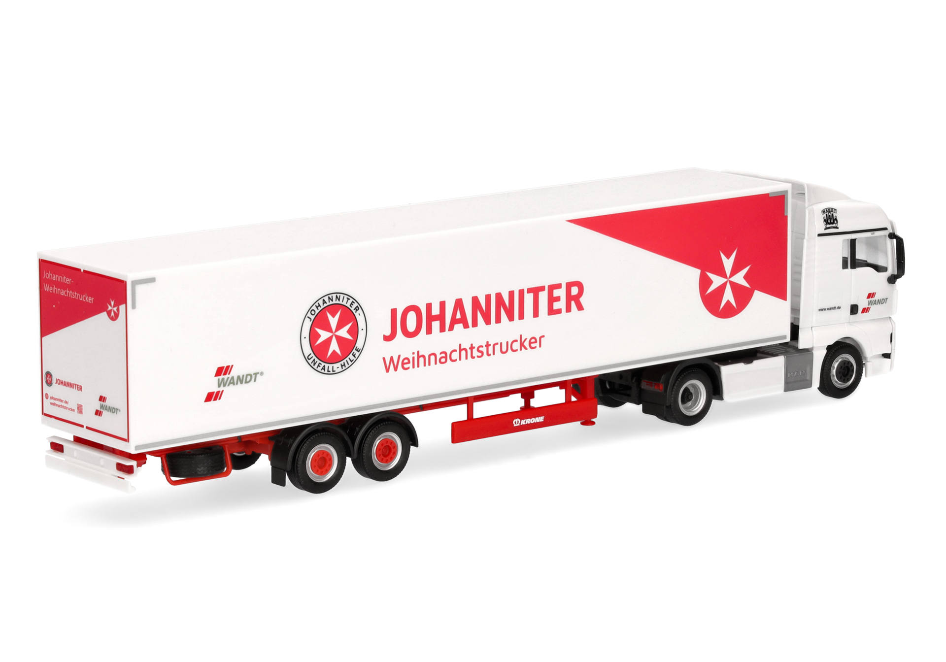 MAN TGX XLX Euro6c box semitrailer truck "Wandt/Johanniter Weihnachtstruck"