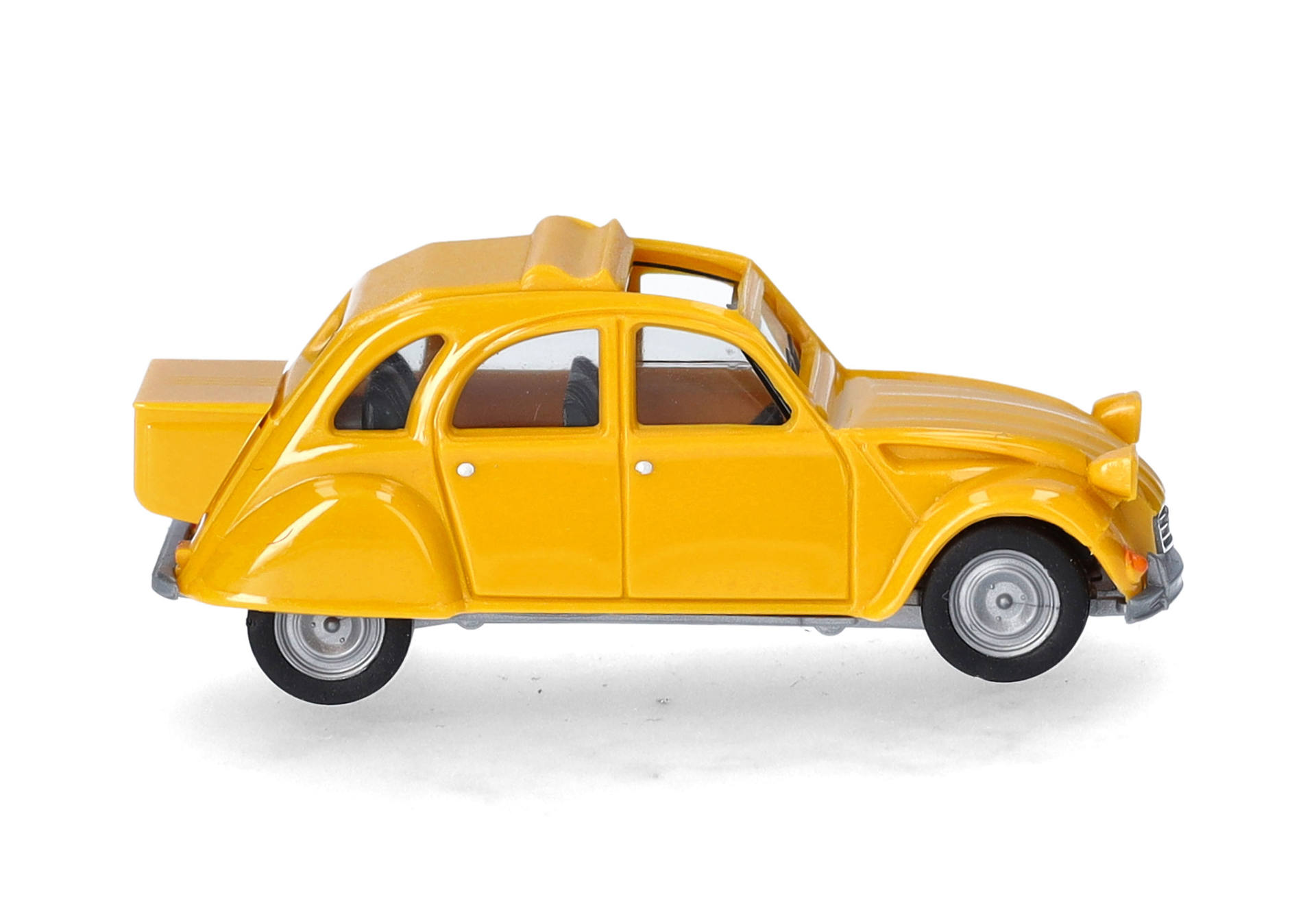 Citroen 2CV with Queue, jaune mimosa