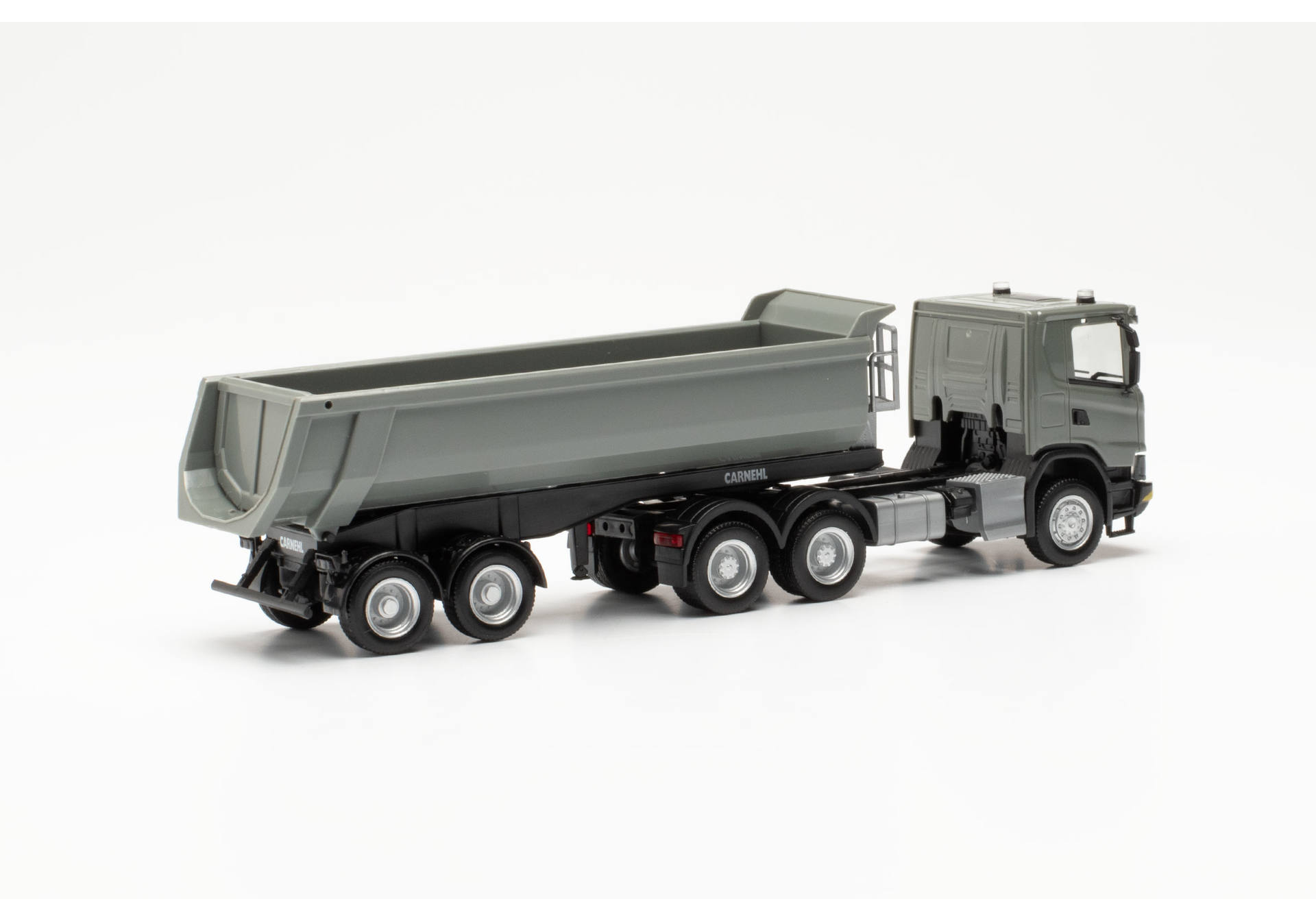 Scania CG 17 6x6 dump semitrailer 3/2, grey