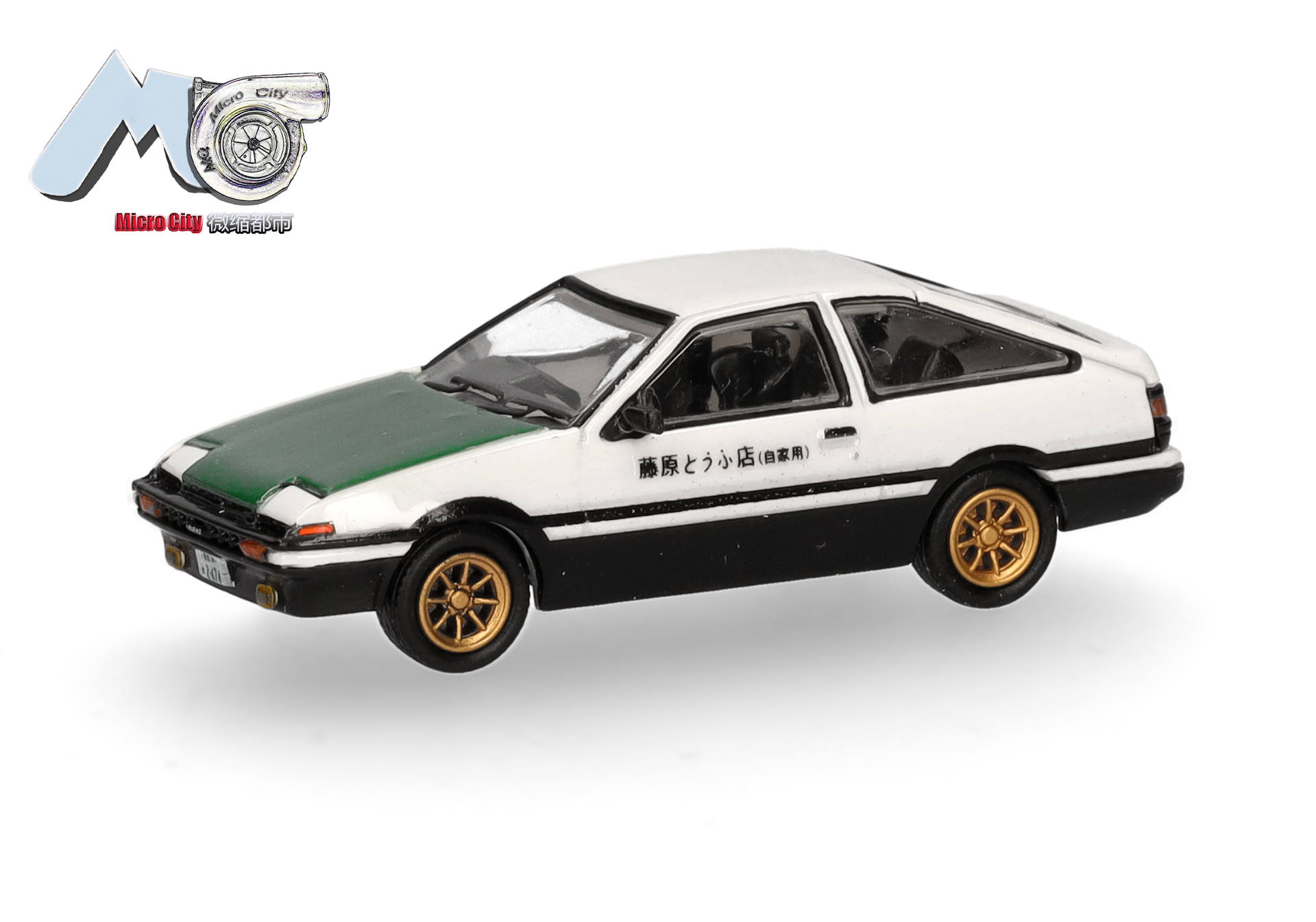 MicroCity: Toyota Corolla AE86 (1983-1985), white/green