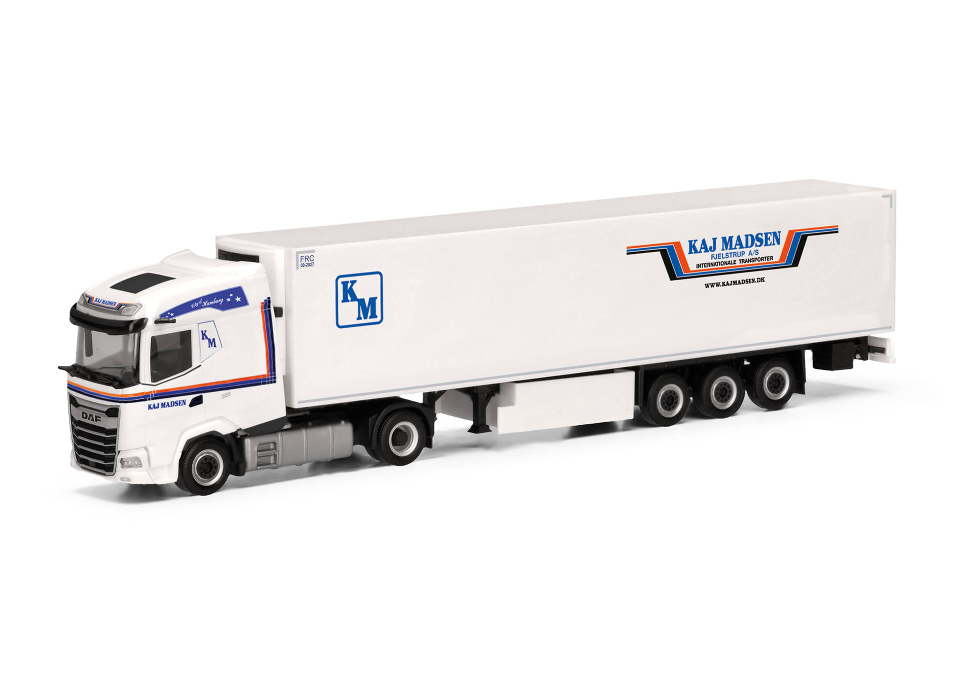 DAF XG refrigerated box semitrailer truck "Kaj Madsen" (Denmark/Kolding)