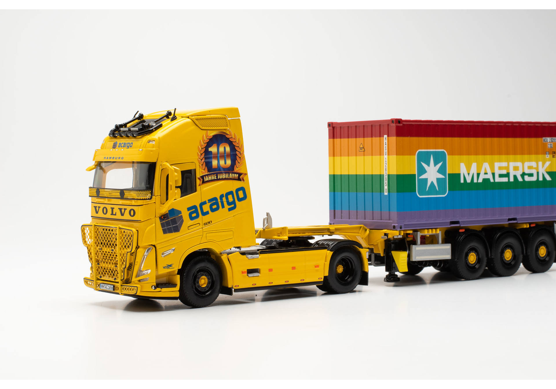 Herpa Volvo Fh Gl Xl Container Semitrailer Jahre Acargo Ft Maersk Rainbow