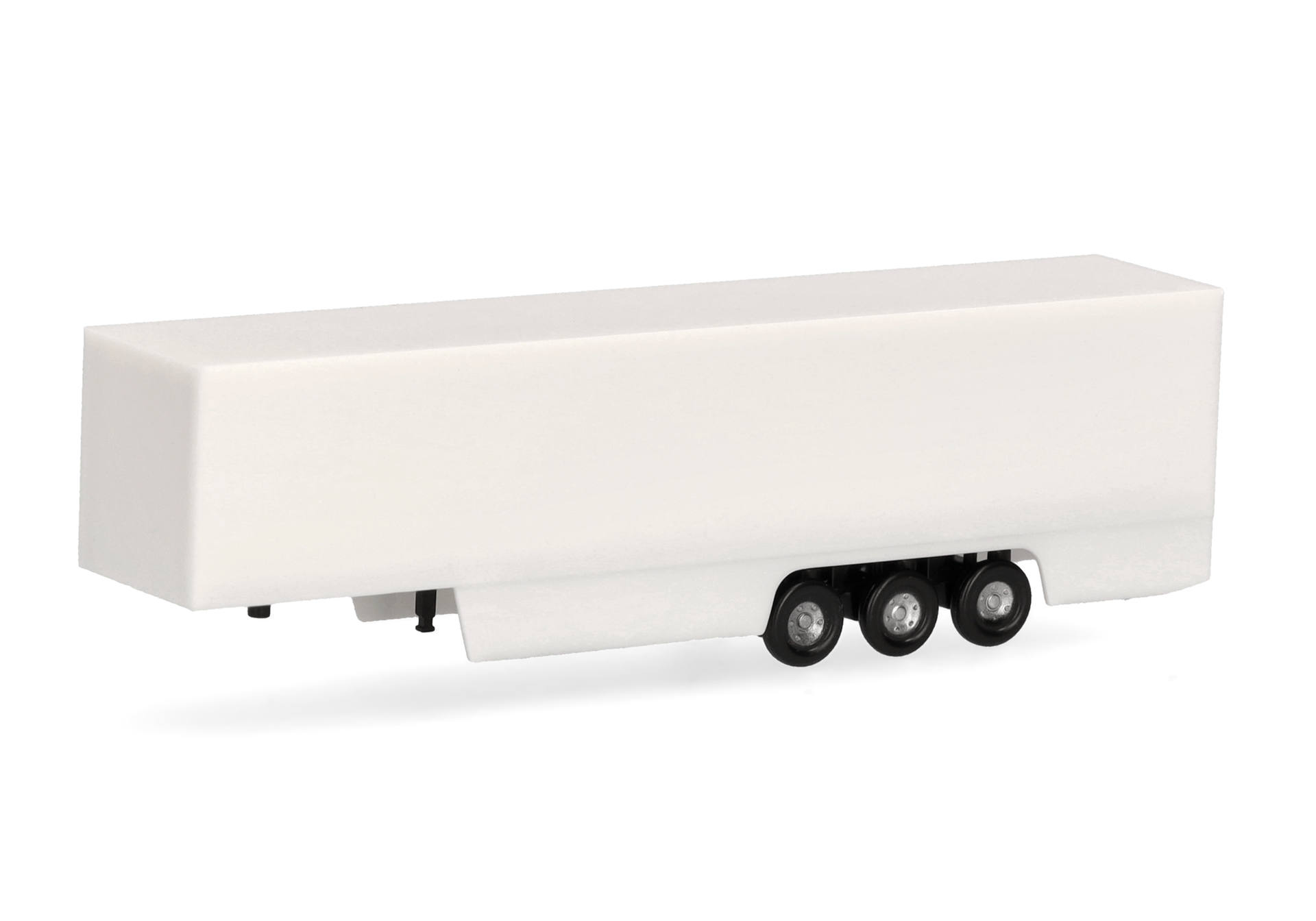 Parts service, scale N (1/160) semitrailer 3 axles box with side-skirting, white, 2 pieces