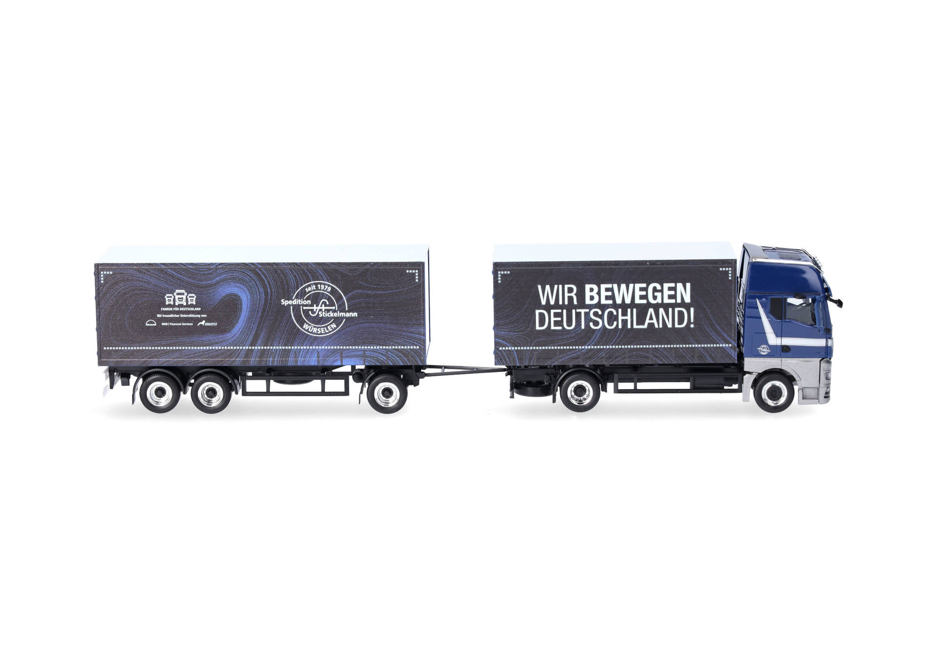 MAN TGX GX Gardinenplanen-Hängerzug "Stickelmann/Wir bewegen Deutschland" (Nordrh.-Westf./Würselen)