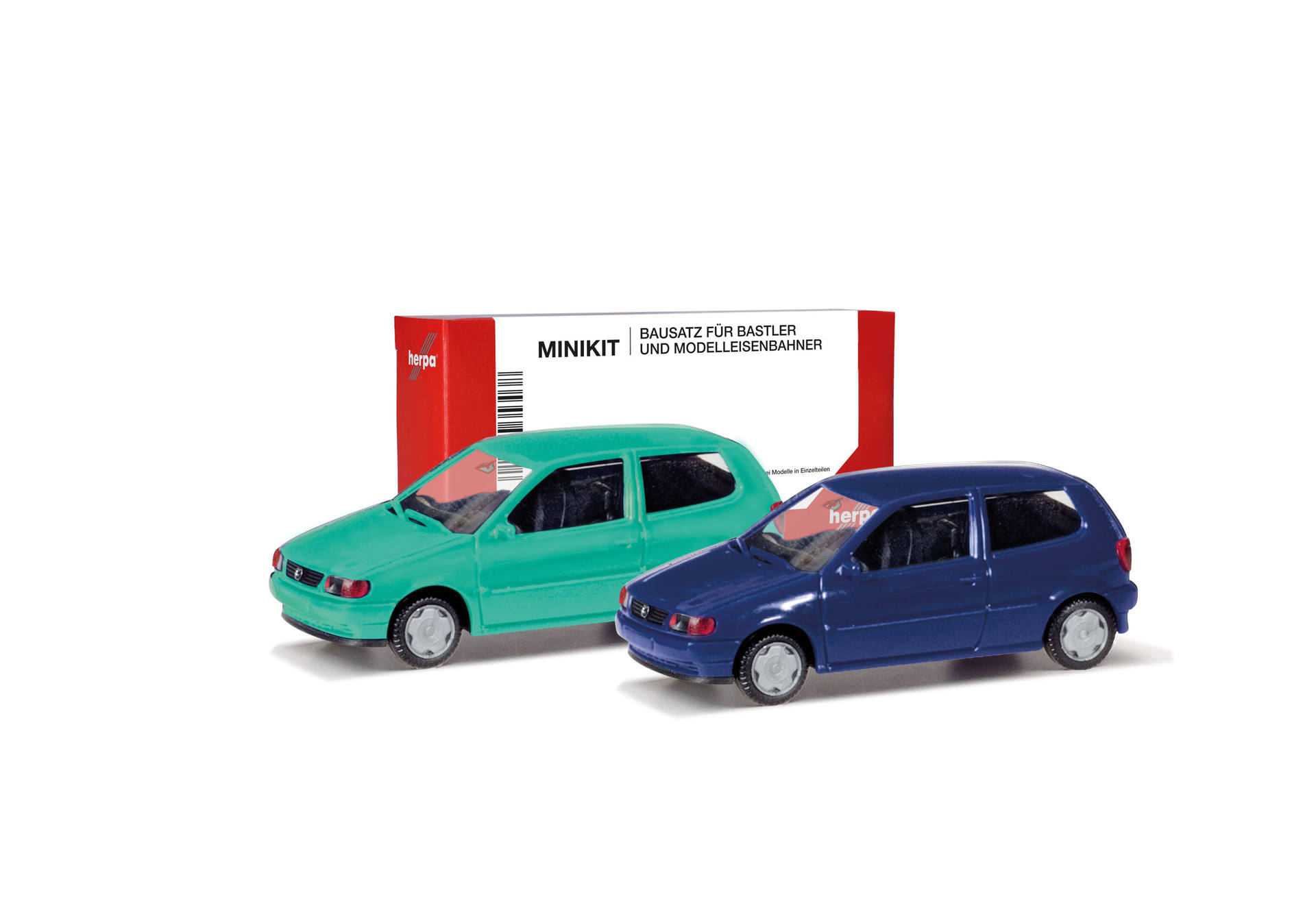 Herpa MiniKit: Volkswagen (VW) Polo, 2-doors, set of 2, pistachio/chagall blue