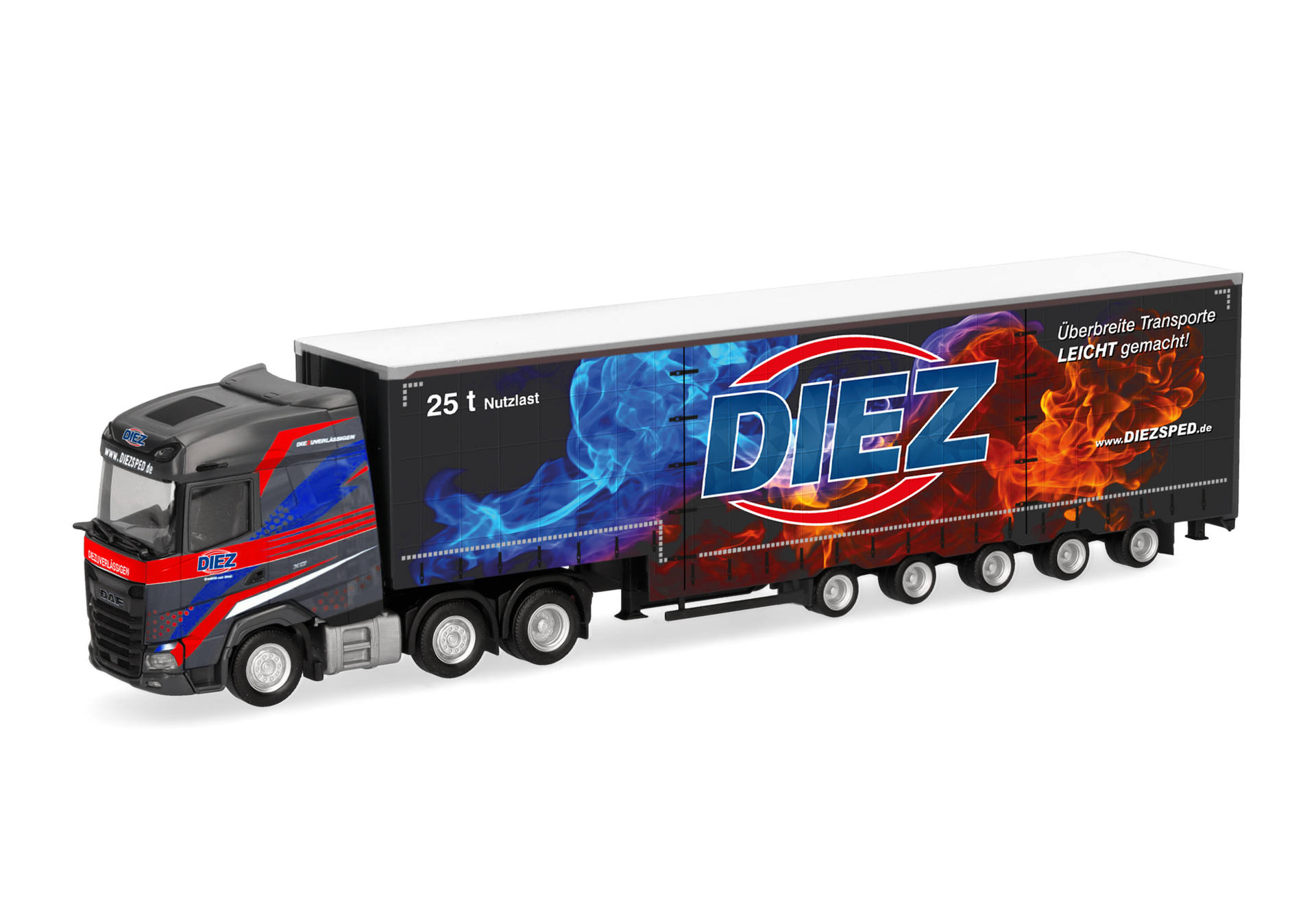 DAF XG Volumengardinenplanen-Sattelzug "Diez"