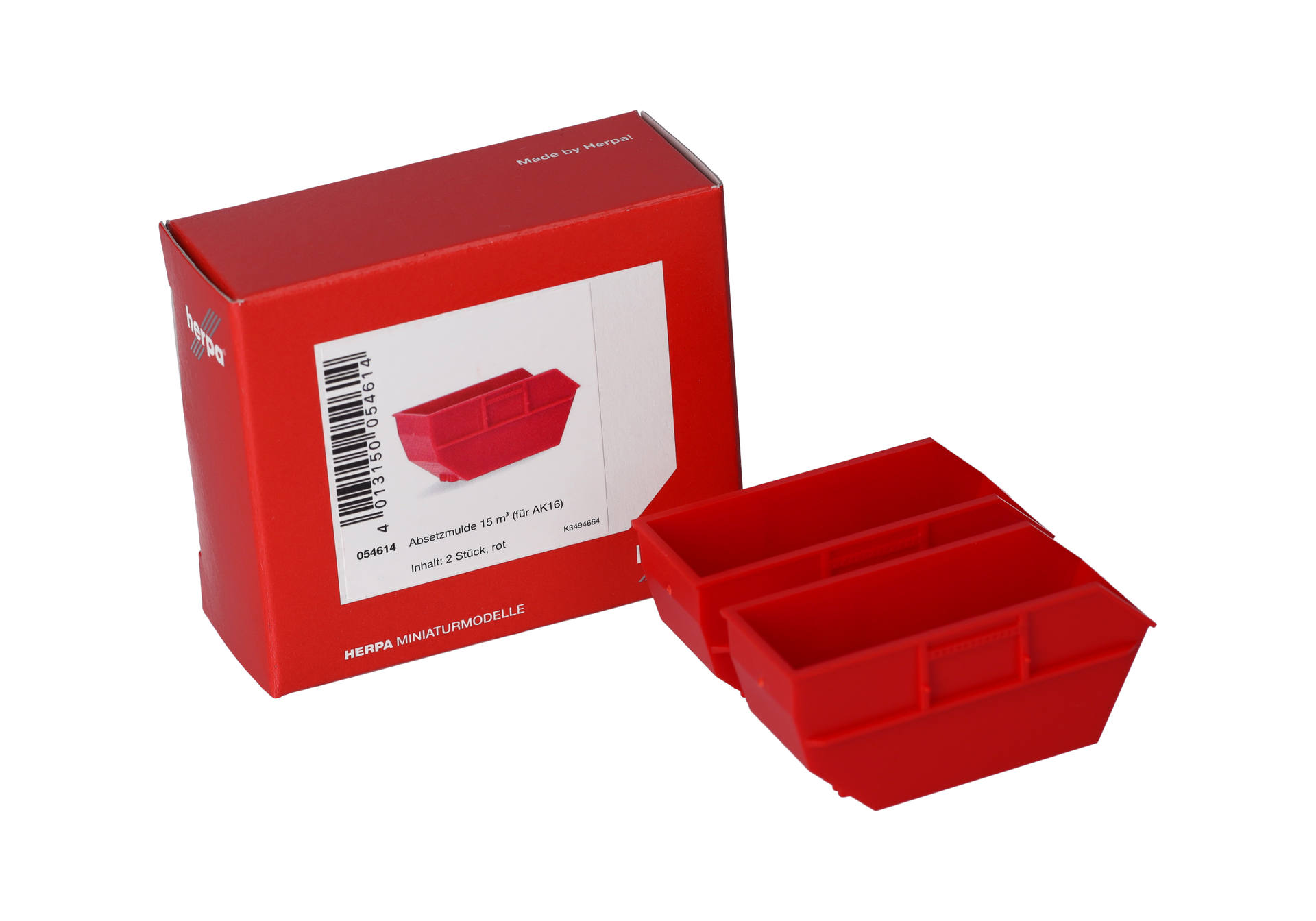 Skip tray 15m³ for AK16, red (2 pieces)