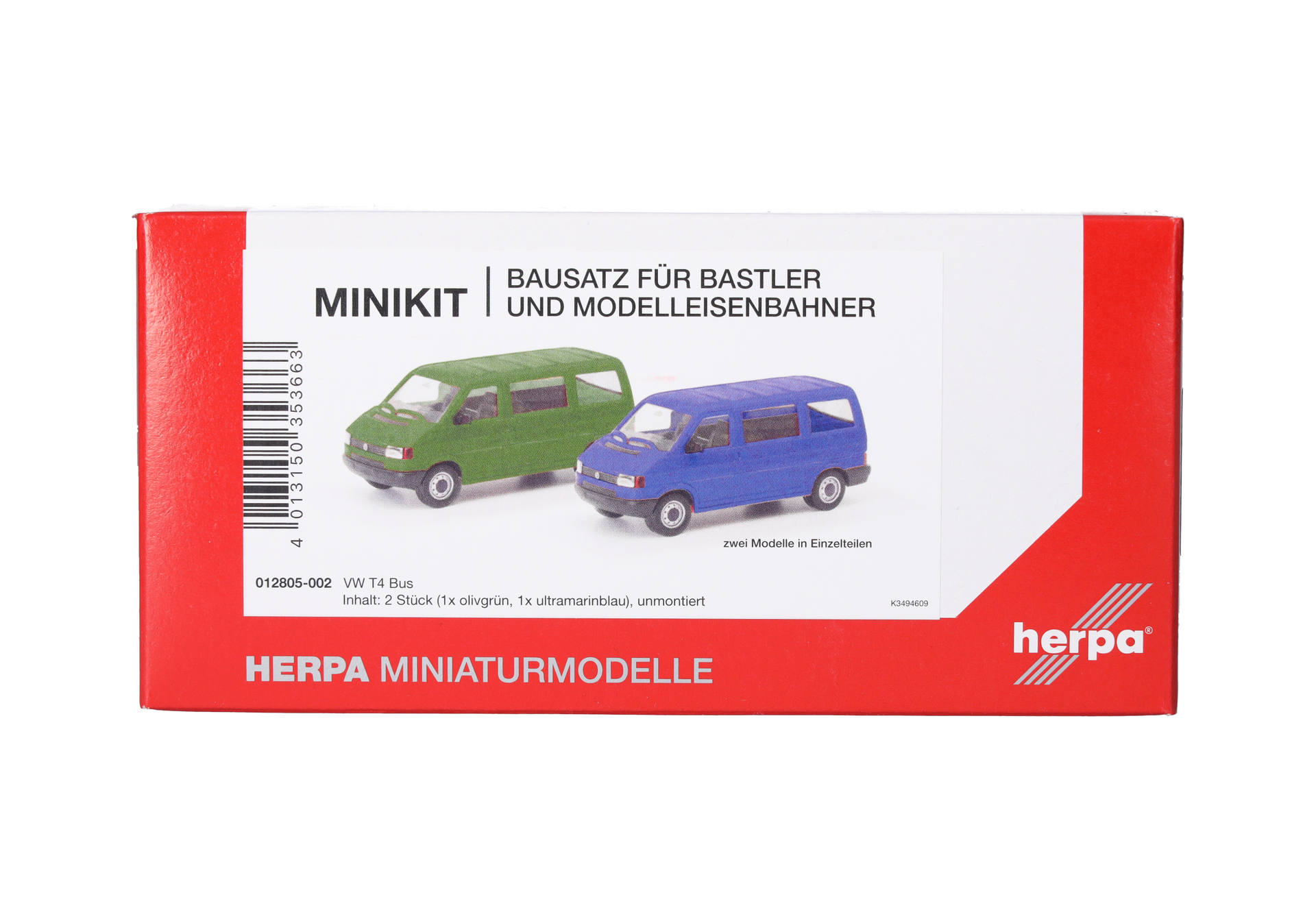 Herpa MiniKit: Volkswagen (VW) T4 bus, olive green/ultramarine blue