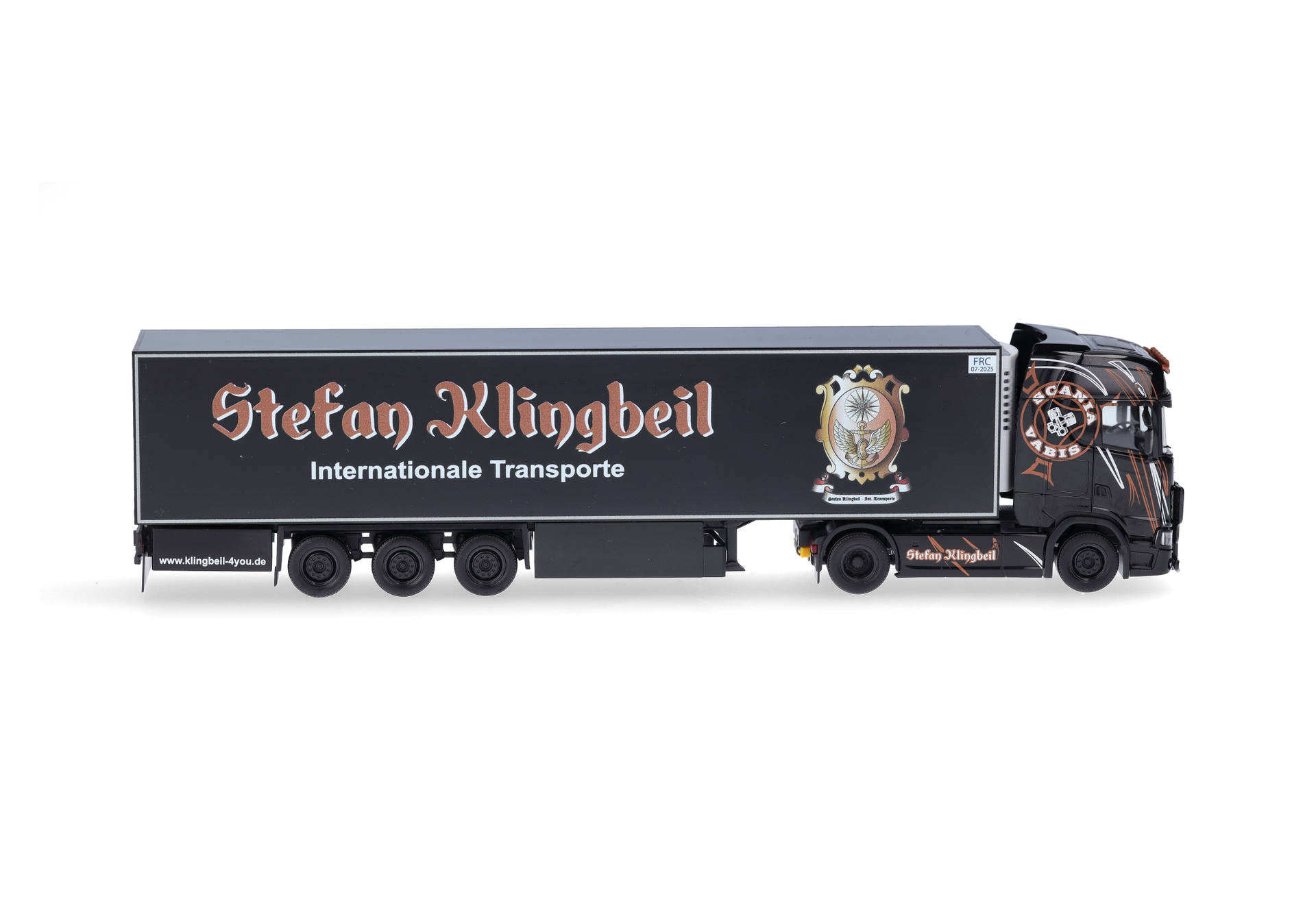 Scania CS20 HD refrigerated box semitrailer truck "Stefan Klingbeil" (Hesse / Gladenbach)