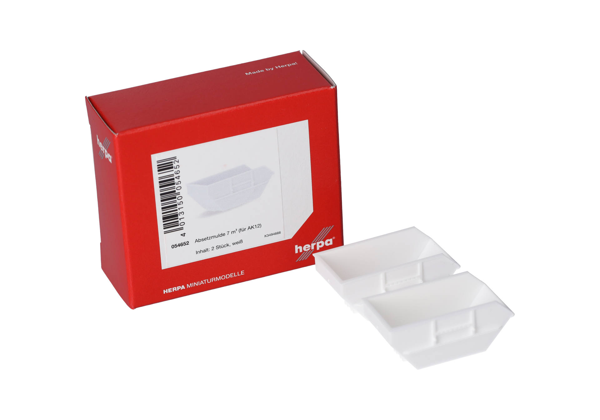 Skip tray 7m³ for AK12, white (2 pieces)