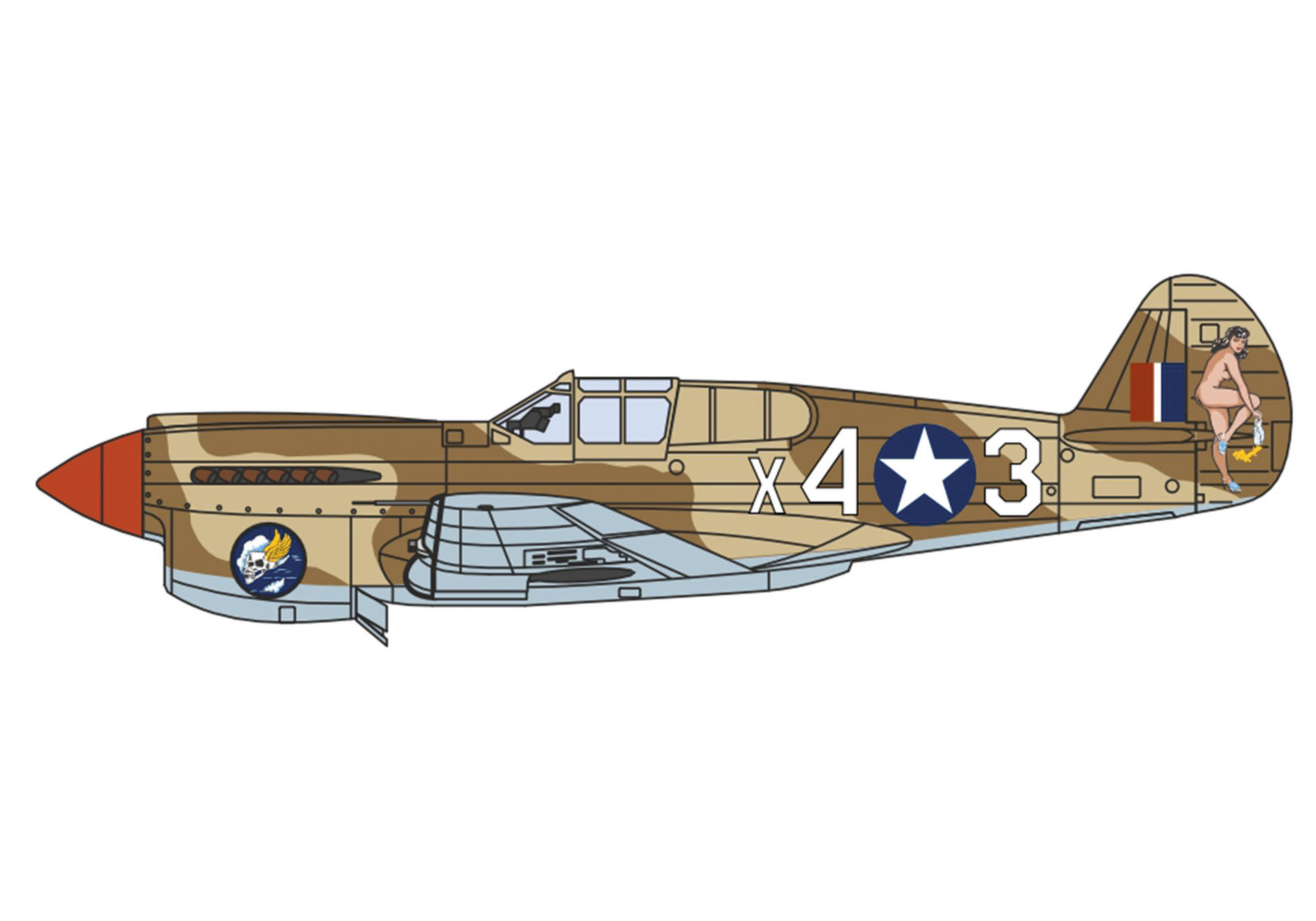 Curtiss P-40F Warhawk - X43 "Miss Memphis", North Africa 1943 - X43