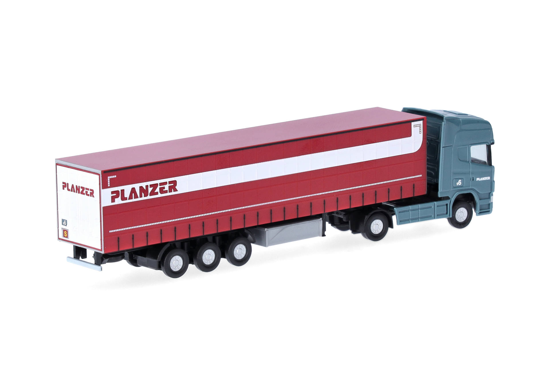 Scania R low-loader curtain canvas semitrailer "Planzer" (Switzerland/Dietikon)