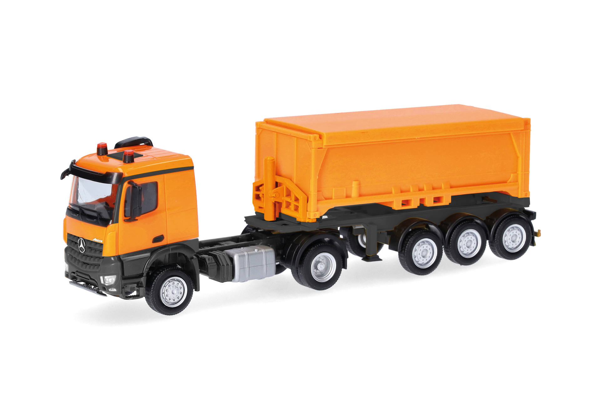 Mercedes-Benz Arocs Classicspace Abraumcontainer-Sattelzug, kommunalorange/anthrazit