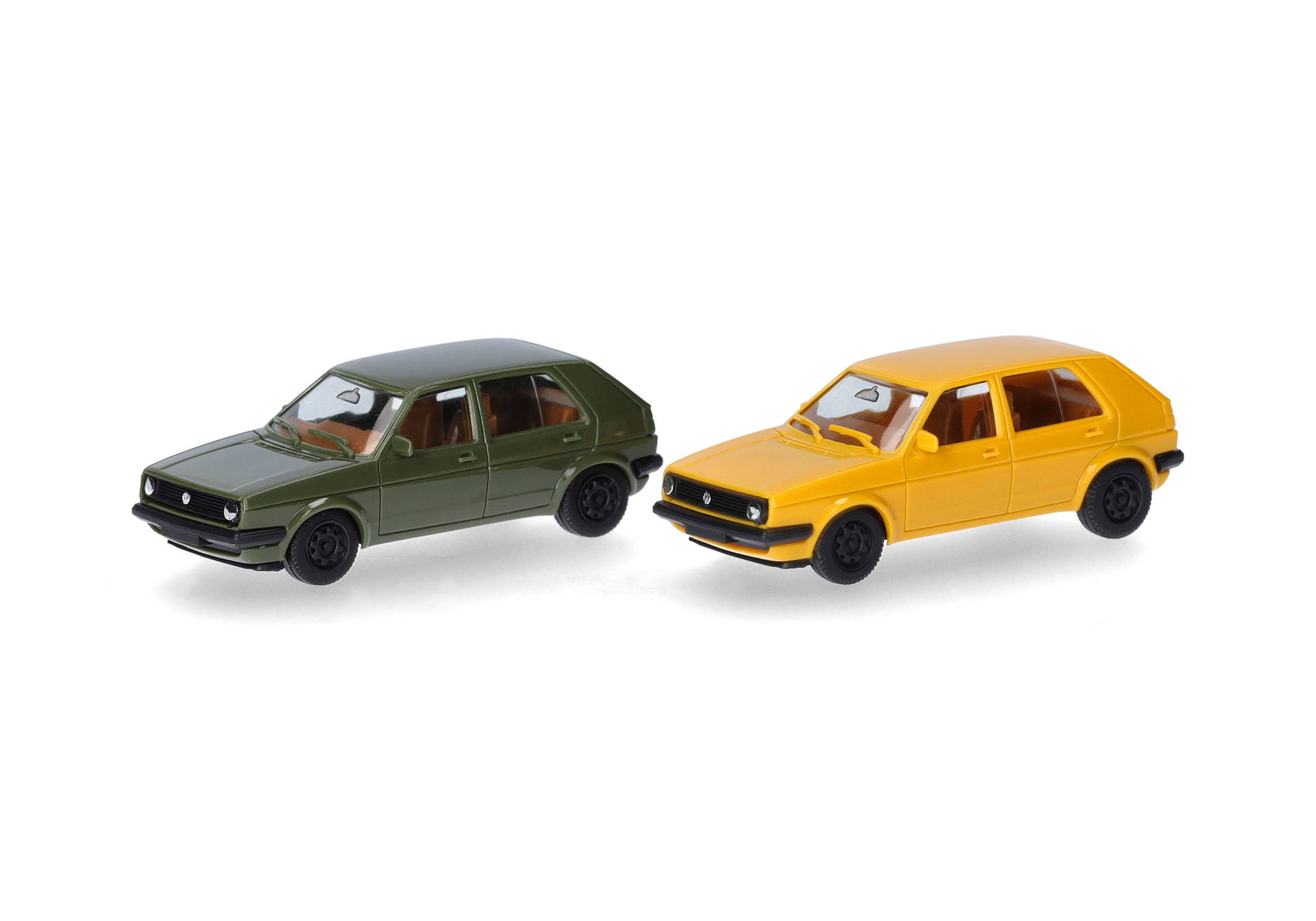 Herpa MiniKit: Volkswagen (VW) Golf II 4-doors, olive green/broom yellow