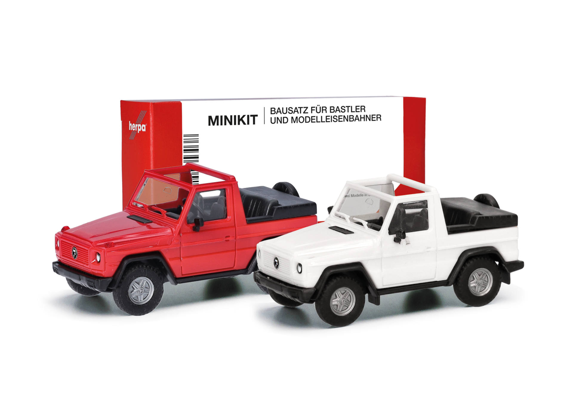 Herpa MiniKit: Puch G-Klasse (W460) Cabrio, weiß/rot