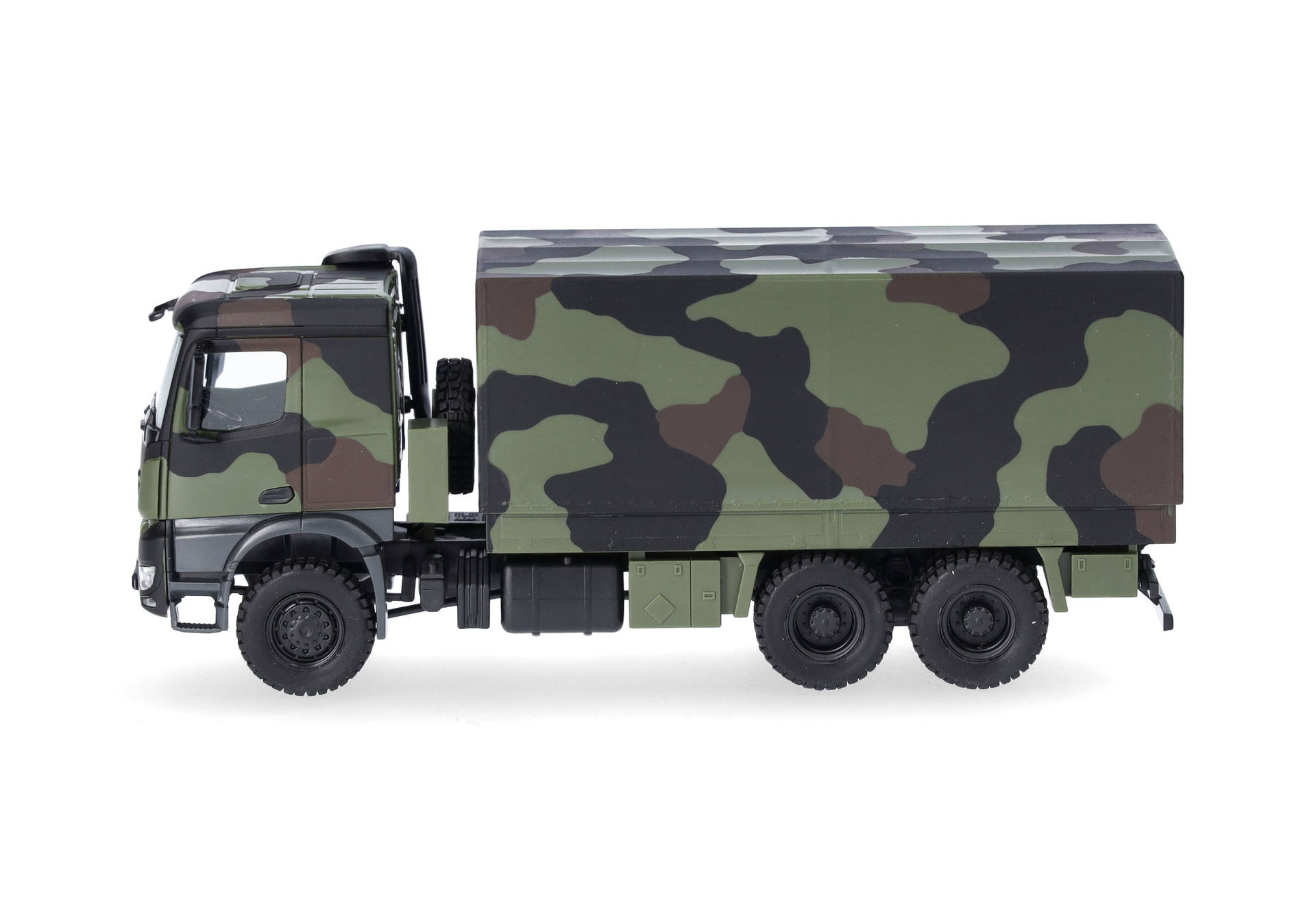 Mercedes-Benz Arocs 6x6 flatbed truck, camouflage