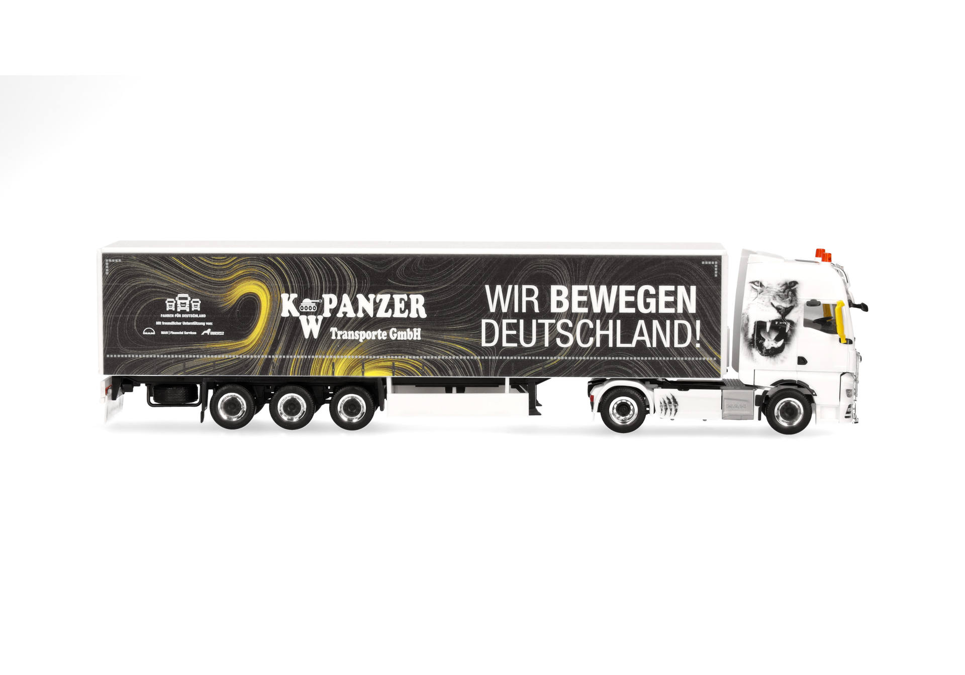 MAN TGX GX Gardinenplanen-Sattelzug "K.W. Panzer / Wir bewegen Deutschland"