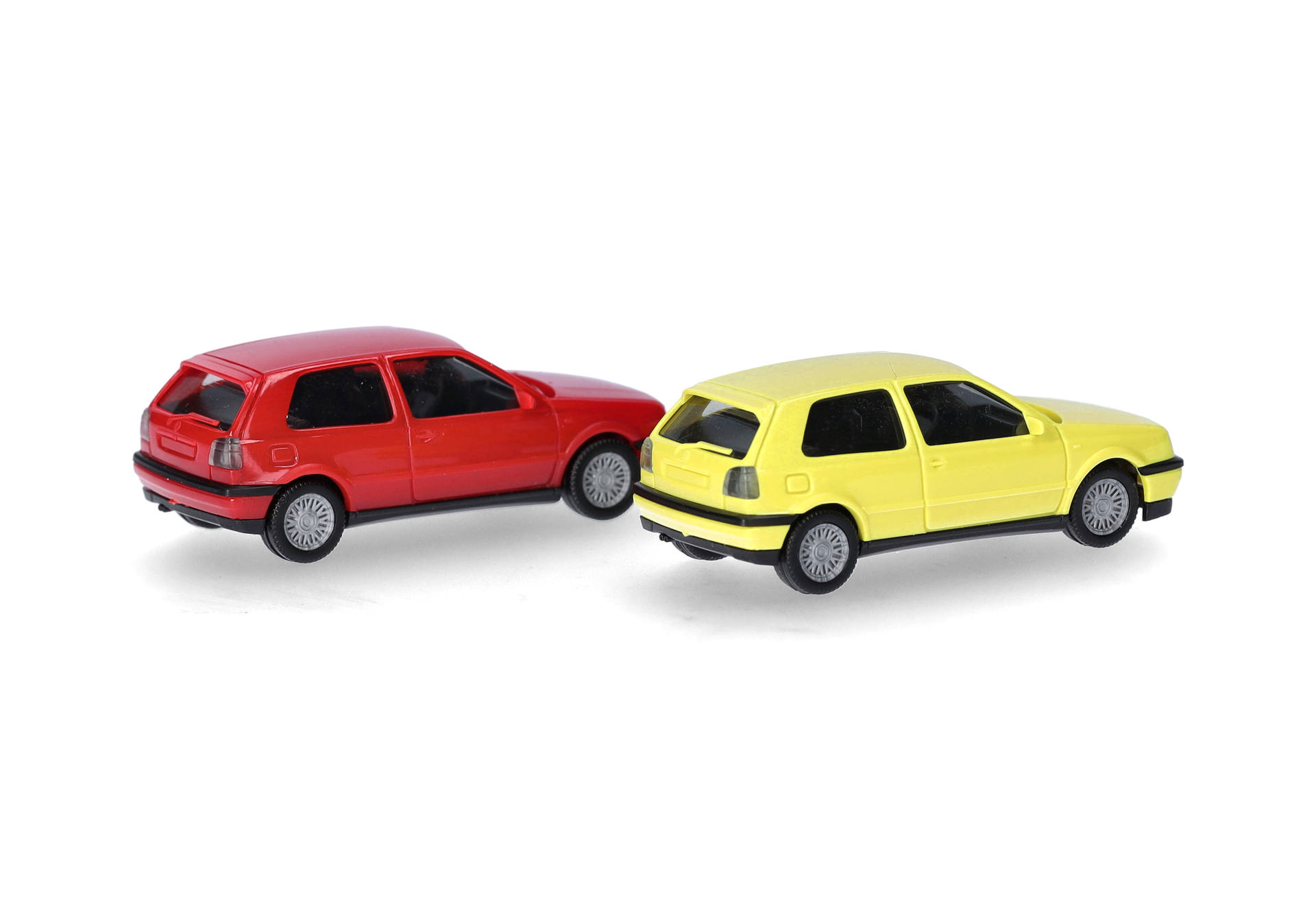 Herpa MiniKit: Volkswagen (VW) Golf III VR6 2 doors, set of 2, sulphur yellow/flash red